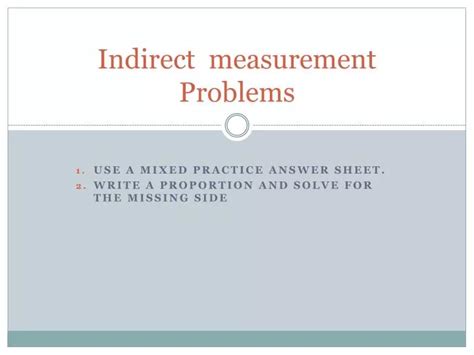 Ppt Indirect Measurement Problems Powerpoint Presentation Free