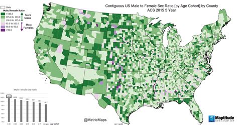 Male To Female Sex Ratio By Us County Vivid Maps
