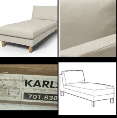 Ikea Karlstad Sivik Beige Chaise Lounge New Free Standing Cover Only