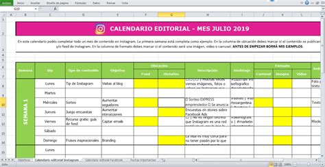 Plantilla Gratis Crear Un Calendario Editorial Para Redes Sociales 2020