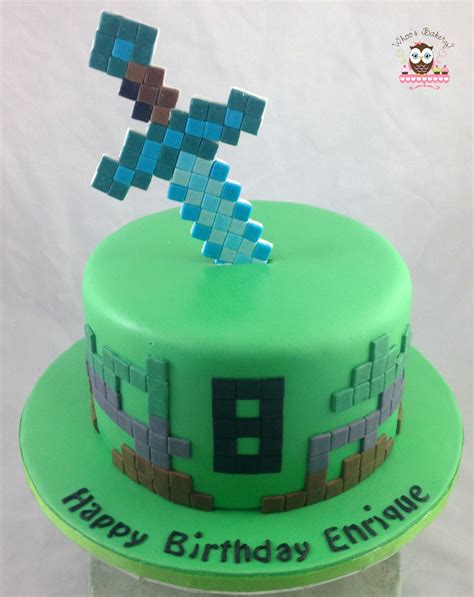 minecraft cake, diamond sword | Minecraft birthday cake, Minecraft birthday cakes, Minecraft 