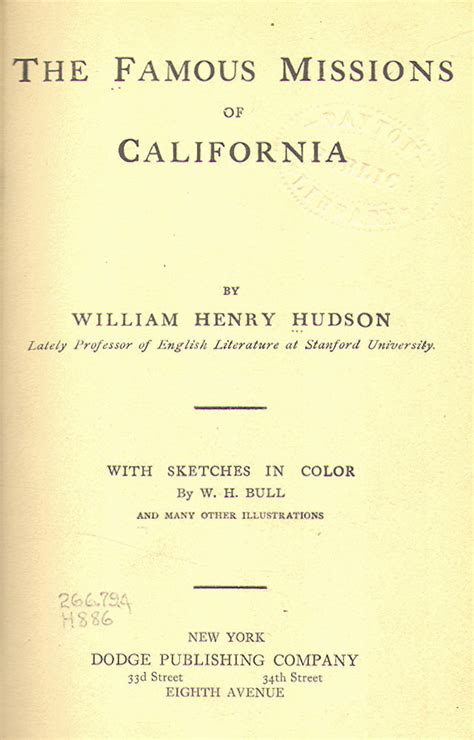 Heritage History Famous Missions Of California By W H Hudson