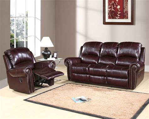 Abbyson Living Reclining Sofa Set Lexington Ab 55ch 8811 Brg 3 1