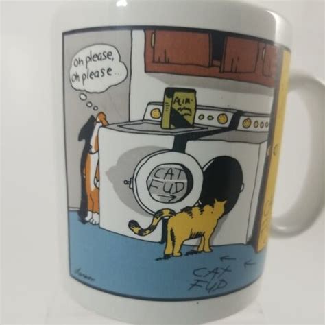 Vintage The Far Side Gary Larson Cat Fud 1985 Mug Cup Dog Sayingoh