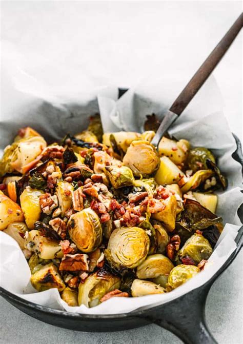 Sprinkle with thyme and sage. Roasted Brussels Sprouts with Pancetta and Apple | Posh ...