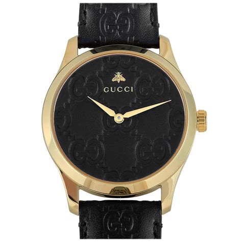 Gucci G Timeless Black Leather Strap Watch Ya1264034a At 1stdibs