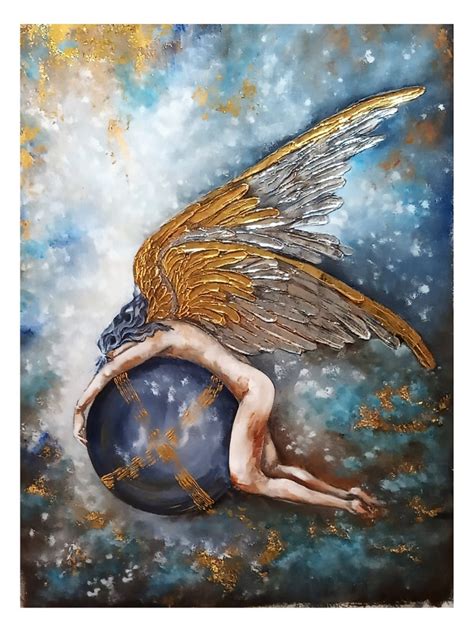 Angel Painting Touch Of Angelic Love Original Angel Etsy