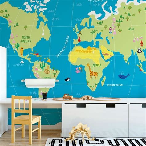World Map No Wall Mural Print Orchard