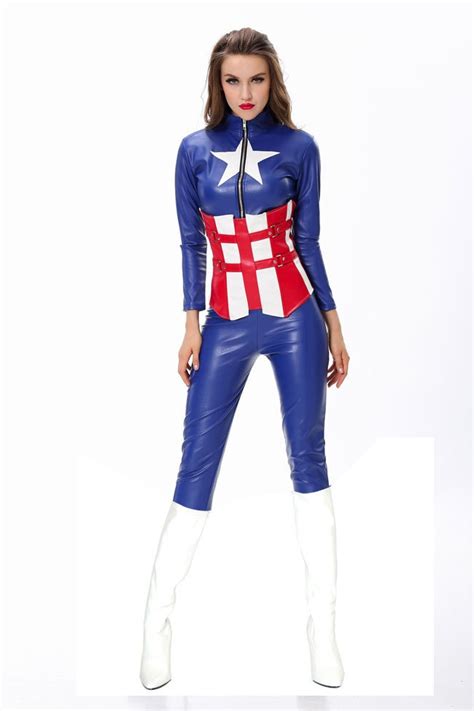 2014 Unique Style For Women Captain Costume Free Shipping Sexy Captain America Costume 4s1487