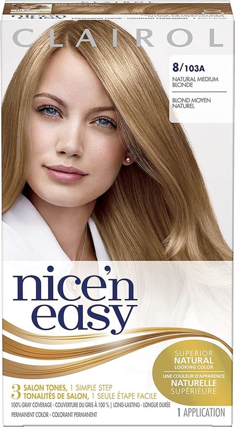 Clairol Nicen Easy Liquid Permanent Hair Dye 8103a Natural Medium Blonde Hair Color 1 Count