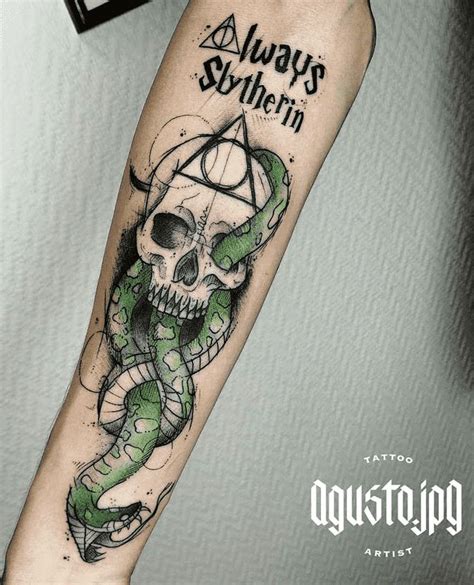 Slytherin Tattoo Design Ideas Images Slytherin Tattoo Harry Tattoos
