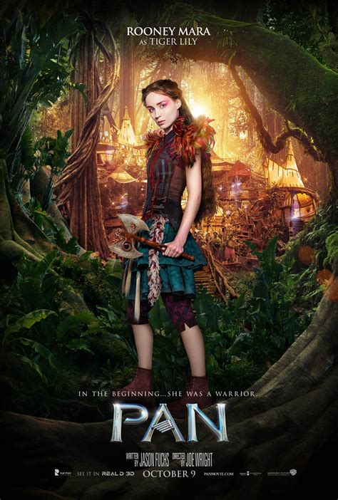 Pan Character Poster Rooney Mara As Tiger Lily Peter Pan