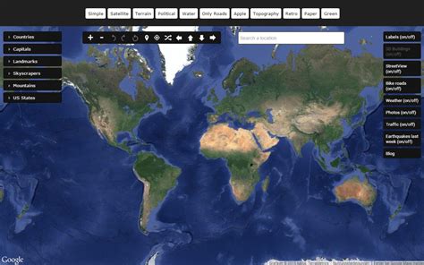 Well, the cool thing about the traffic view is that you can click on the change. Satellite World Map