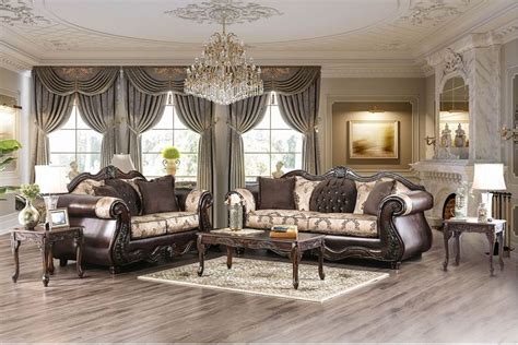 225803 Aversa Brown Sofa Set Von Furniture Free Shipping