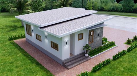 30x30 Feet Small House Plan 9x9 Meter 3 Beds 2 Baths Shed Roof Plans