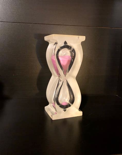 Vintage Large Op Art Hourglass Encased In Resin Lucite Pink Etsy