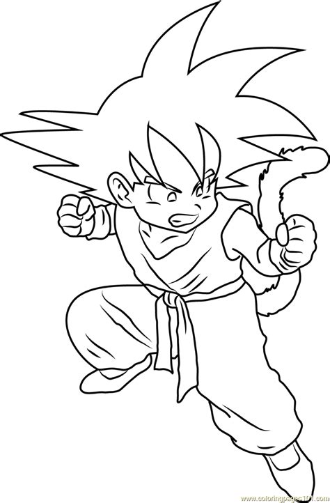 Angry Kid Goku Coloring Page For Kids Free Goku Printable Coloring
