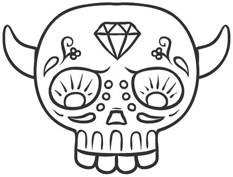 Devil Sugar Skull Coloring Page