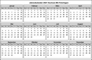 Ferien bayern 2021 übersicht der ferientermine gratis ferienkalender zum ferienübersicht für die nächsten 3. Jahreskalender 2021 Sachsen Mit Ferien und Feiertagen | The Beste Kalender