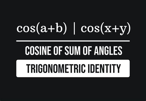 Yes, you can derive them by strictly trigonometric means. cos(a+b) formula | cos(x+y) identity