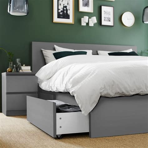 Ikea bett 140×200 in 5020 salzburg fur 150 00 zum verkauf. MALM Bettgestell hoch mit 2 Schubkästen - grau las ...