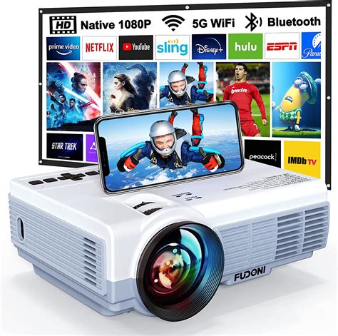 Fudoni Projector 5g Wifi Bluetooth Native 1080p 9500l 4k Supported