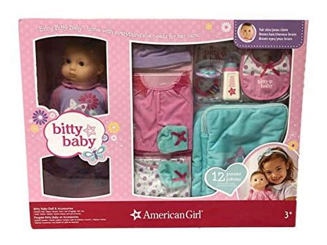 American Girl Bitty Baby Doll Bb2 With 12 Piece Green Accessory Set