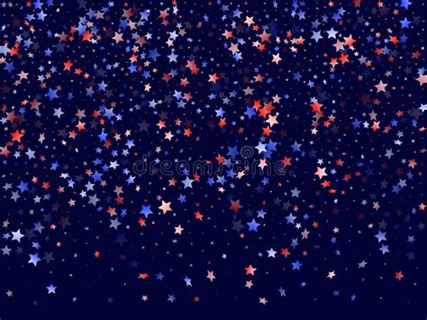 Flying Red Blue White Star Sparkles Vector American Patriotic