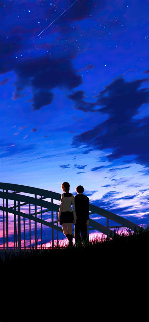 1242x2688 Anime Couple Evening Walk Iphone Xs Max Hd 4k Wallpapers