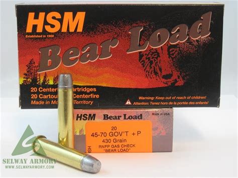Hsm 45 70 Government P 430 Gr Rnfp Gas Check Bear Load