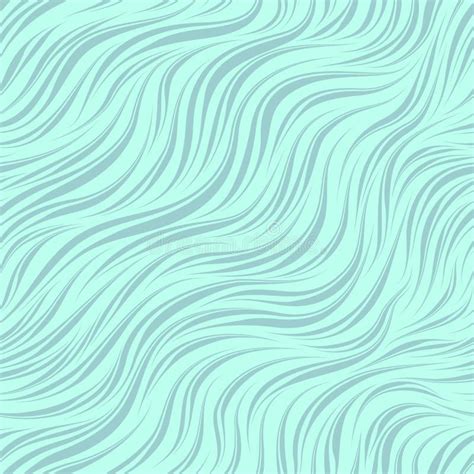 Seamless Turquoise Japanese Art Deco Floral Waves Pattern Vector Stock
