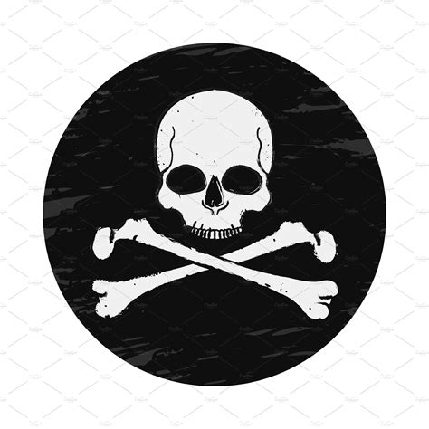 Skull And Crossbones Emblem Vector ~ Illustrations ~ Creative Market