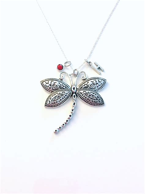 Dragonfly Necklace Dragon Fly Jewelry Large Statement Charm Sterling