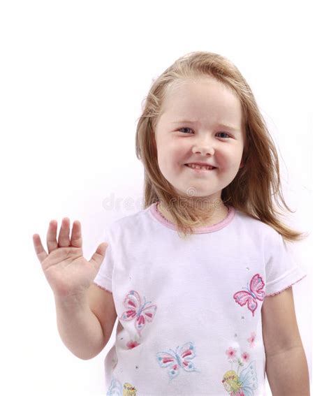Little Girl Waving Hand Illustration Stock Vector Ima