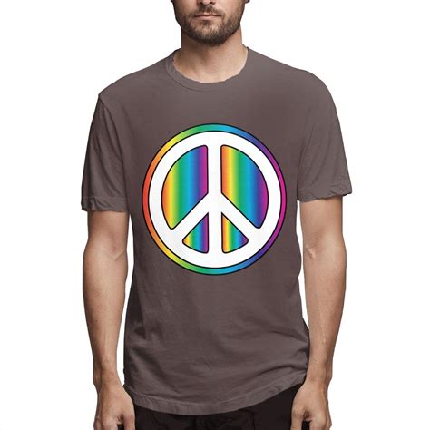 Design Rainbow Peace Symbol T Shirt For Man Zilem