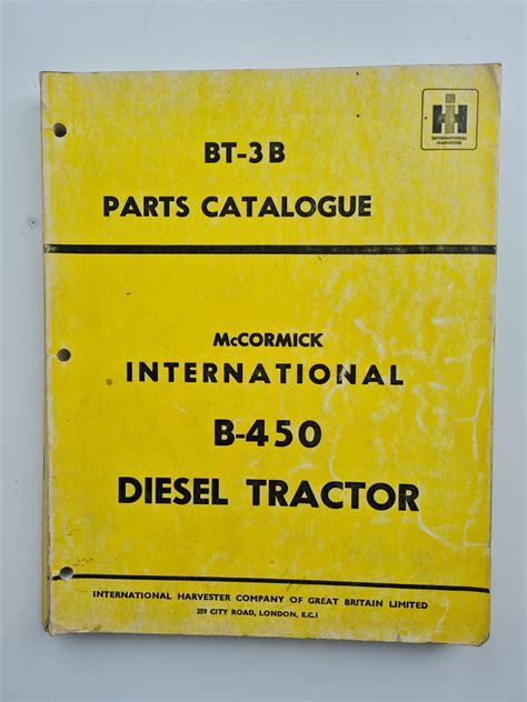 Mccormick International B 450 Tractor Parts Catalogue Sps Parts