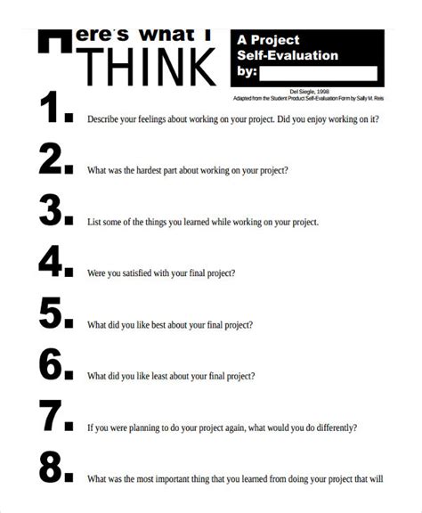 Focus on qualities not necessary for the job. FREE 23+ Sample Self Evaluation Forms in PDF | MS Word | Excel
