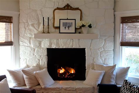 We should have done it sooner. Painted Stone Fireplace | Most Lovely Things