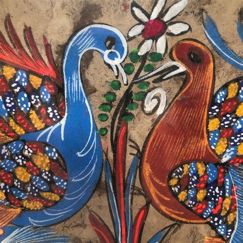 Vintage Mexican Folk Art Amate Bark Painting Chairish