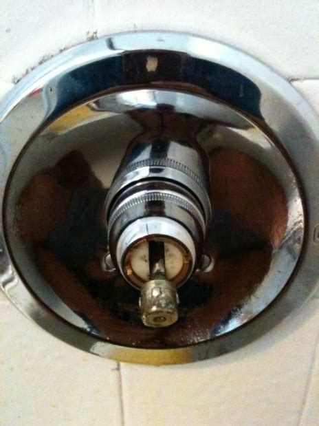 The problem is, it won't unscrew, it just spins, and the chrome escutcheon just spins with it. Tub: Faucet Handle Part Stuck On Stem - Plumbing - DIY ...