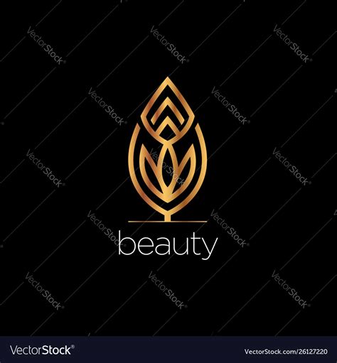 Luxury Beauty Leaf Elegant Logo Style Sign Symbol Vector Image