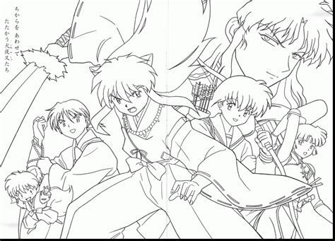 Inuyasha Coloring Pages Lineart By Zoro1223 Free Printable Coloring