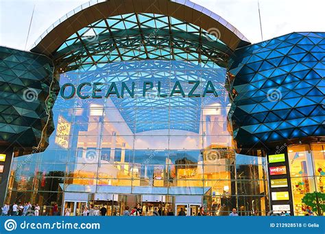 View Of The Evening Facade Of The Ocean Plaza Shopping Mall And