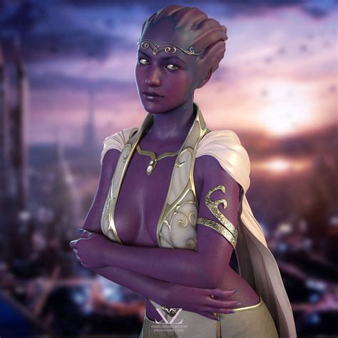 Asari Princess On Illium Mass Effect By Vizzee Mass Effect Mass