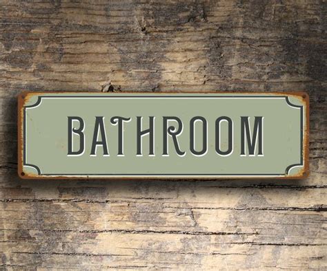 Bathroom rustic wooden message plaque sign hanging gift decorative novelty. BATHROOM SIGN - Bathroom Decor | Classic Metal Signs