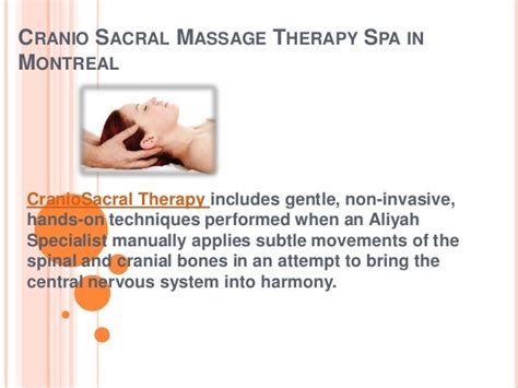 Cranio Sacral Massage Therapy Spa In Montreal