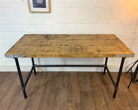 Industrial pipe table leg , pipe table ,rustic table leg , coffee table legs steampunk style custom made to order. Industrial Scaffold Board DESK on Steel Pipe Legs | Rustic ...