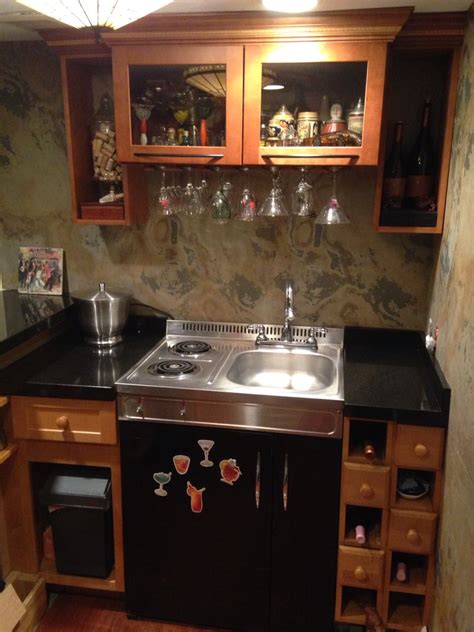 Our goal was to open up the space, while still creating storage and function. Wet bar with stovetop and fridge. | Basement bar designs ...
