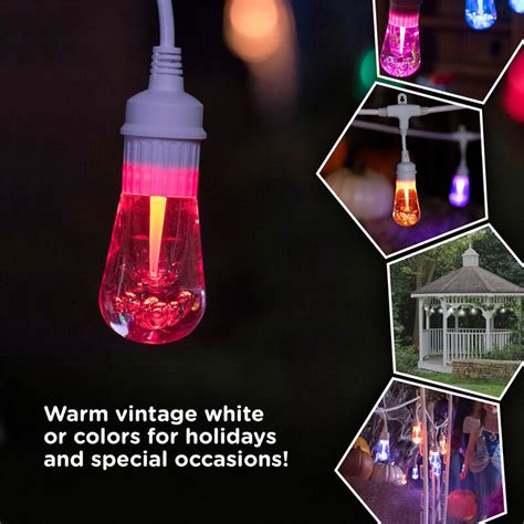 Enbrighten Vintage Seasons Led Color Changing Cafe String Lights White