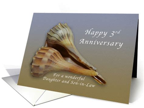 Related products of happy 2nd anniversary daughter and son in law. Happy 3rd Anniversary Daughter and Son in Law, Seashells card